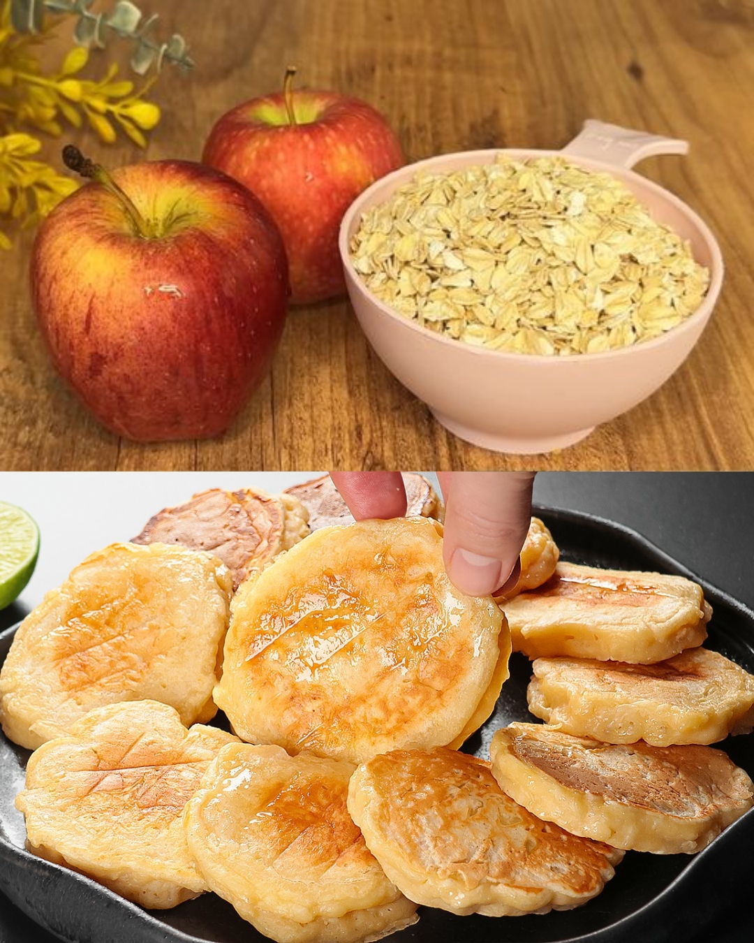 Yogurt Apple–Banana Pancakes