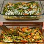 Hearty Chicken & Asparagus Casserole with Oyster Mushrooms and Mozzarella