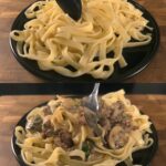 Creamy Mushroom & Minced Meat Pasta in Garlic-Mustard Sauce