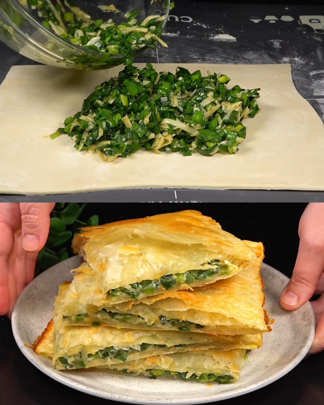 Spring Onion & Parmesan Puff Pastry Tart