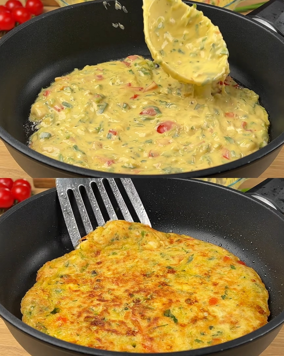 Savory Zucchini & Chicken Pancakes with Creamy Mushroom Sauce