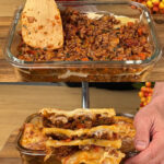Classic Bolognese Lasagna with Creamy Bechamel & Fresh Salad