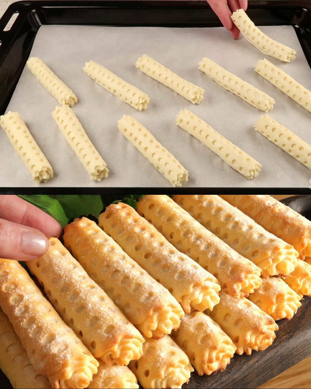 Cottage Cheese Straw Tube Cookies