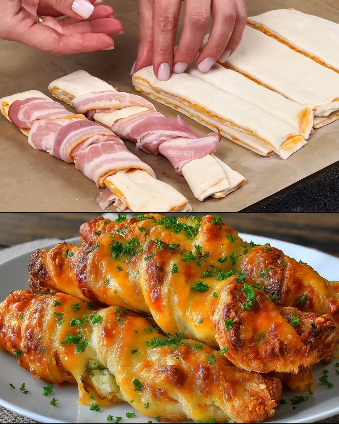 Puff Pastry Bacon & Sausage Twists with Chili-Cheese and Dill-Yogurt Olive Dip