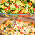 Golden Baked Vegetable & Egg Bake with Zesty Yogurt Dill Sauce