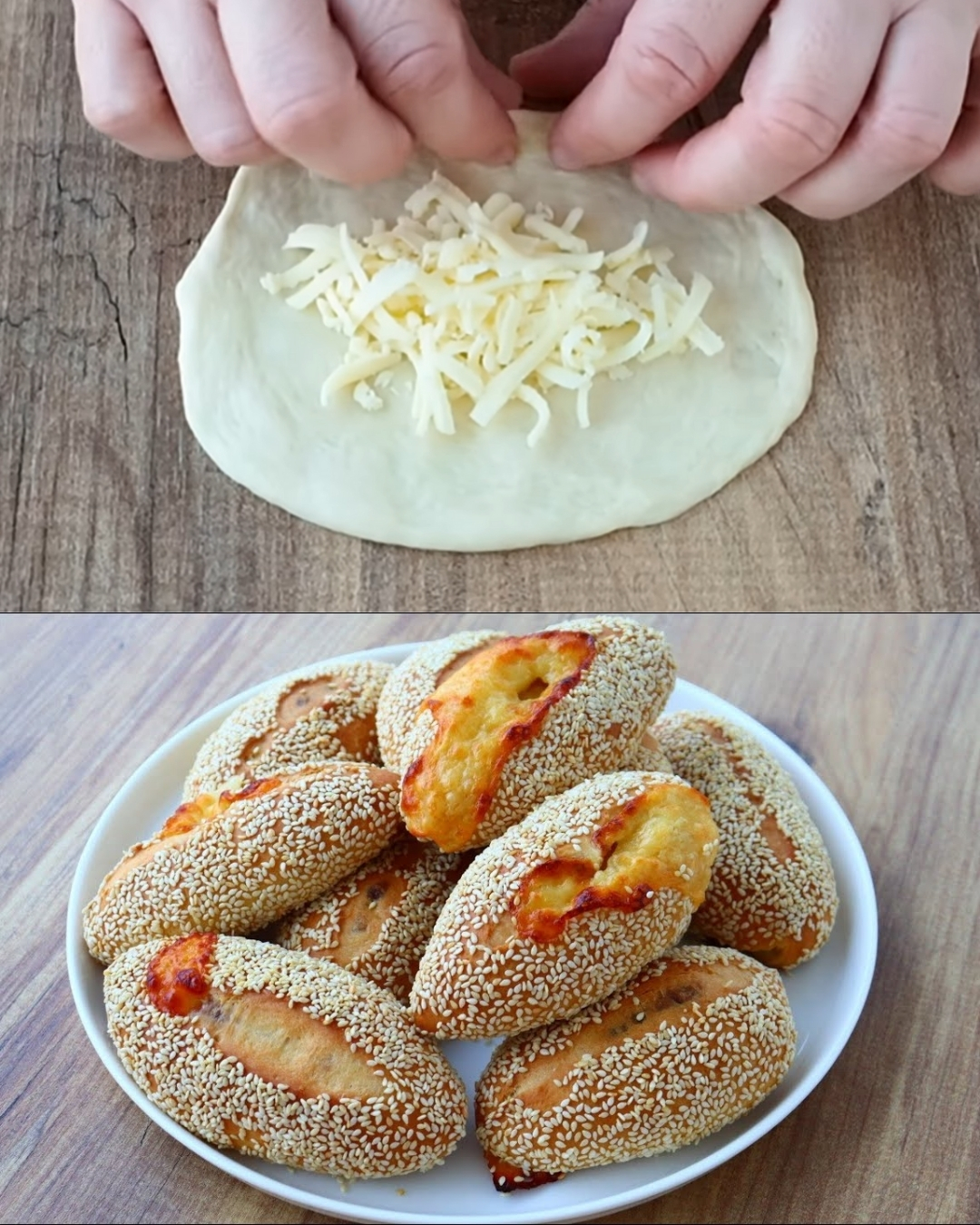 Turkish Cheese Bread with Sesame Seeds