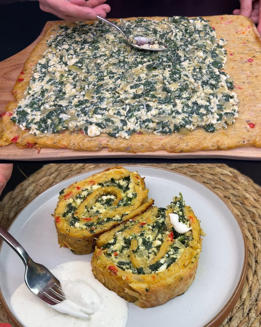Potato & Spinach Ricotta Gratin with Creamy Sauce