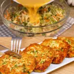 Zucchini, Potato, and Carrot Fritters with Herb-Infused Tomato Sauce