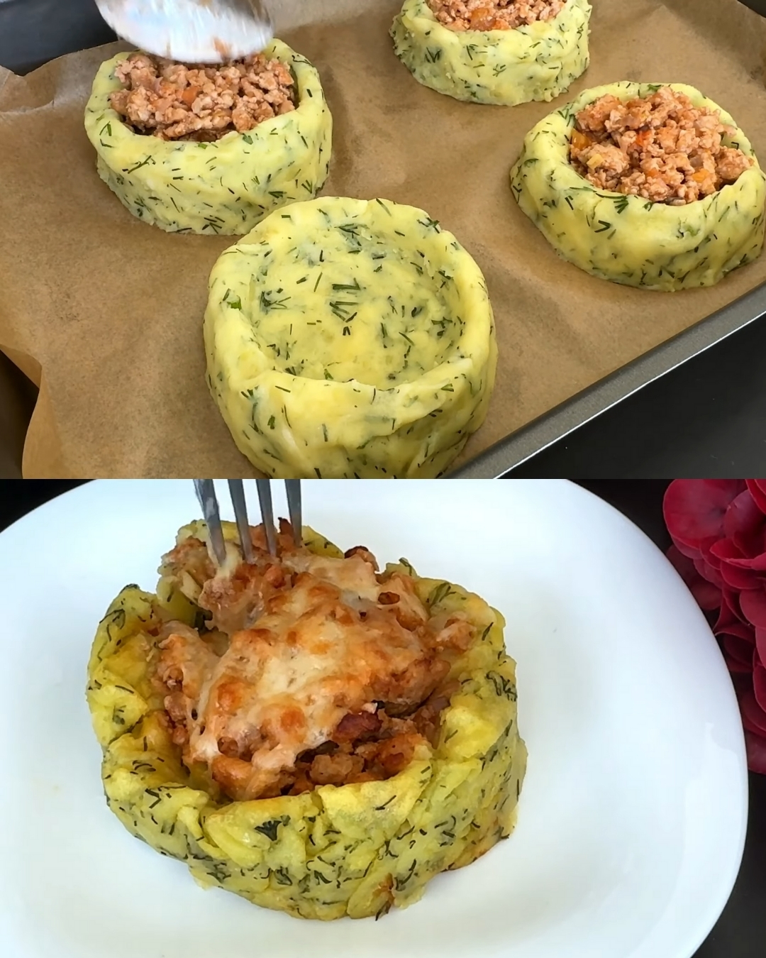 Cheesy Minced Meat and Potato Bake