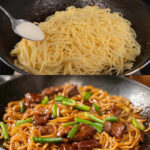 Savory Beef & Garlic Soy Spaghetti