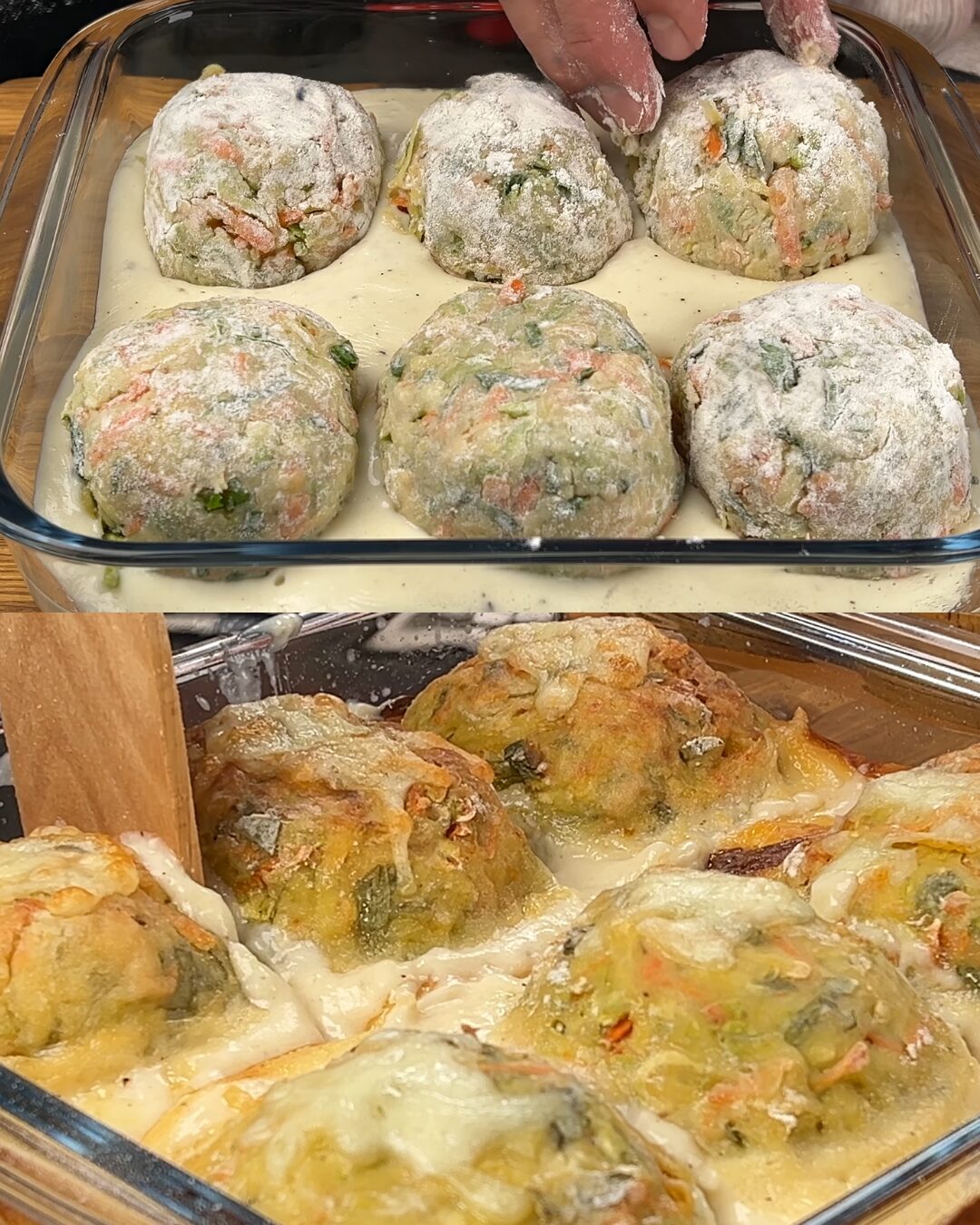 Baked Turkey–Zucchini Croquettes with Herbed Béchamel