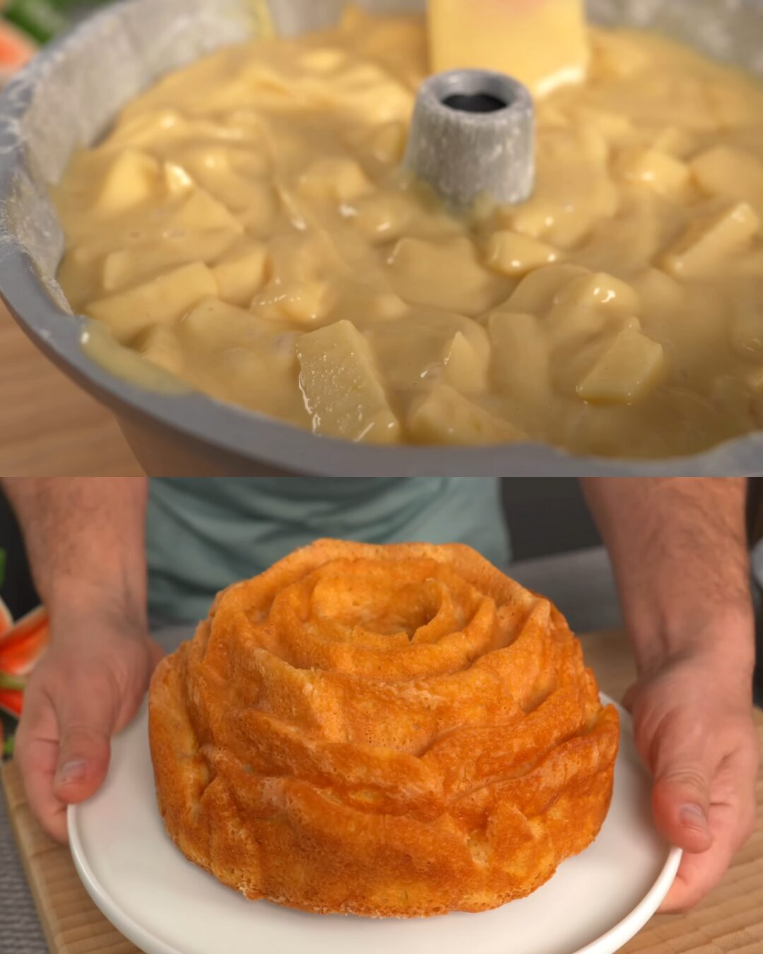 Apple-Custard Swirl Apple Cake