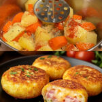 Decadent Cheesy Beef & Potato Patties with Zesty Dill Yogurt Sauce