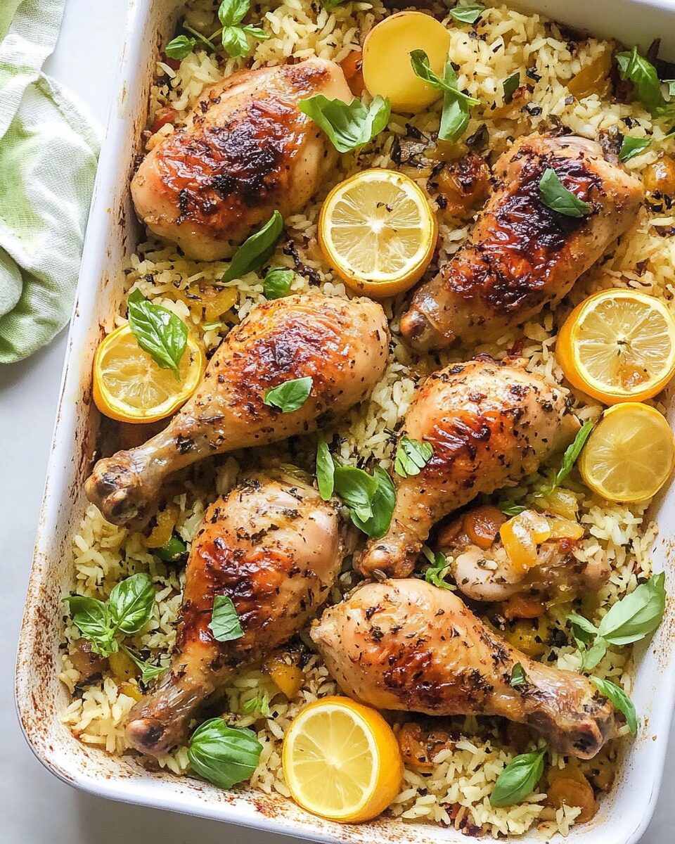 Baked Chicken Legs and Rice