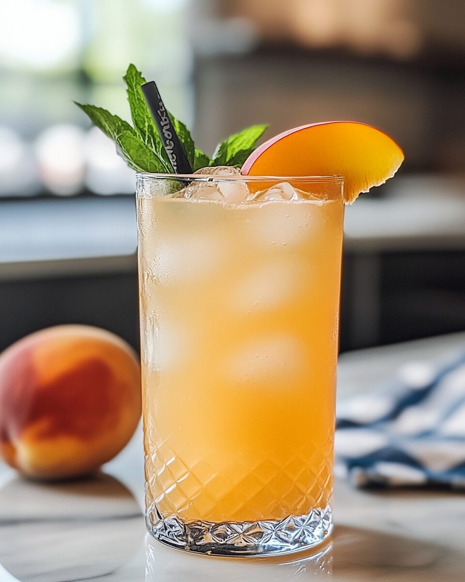Sparkling Peach Ginger Cooler