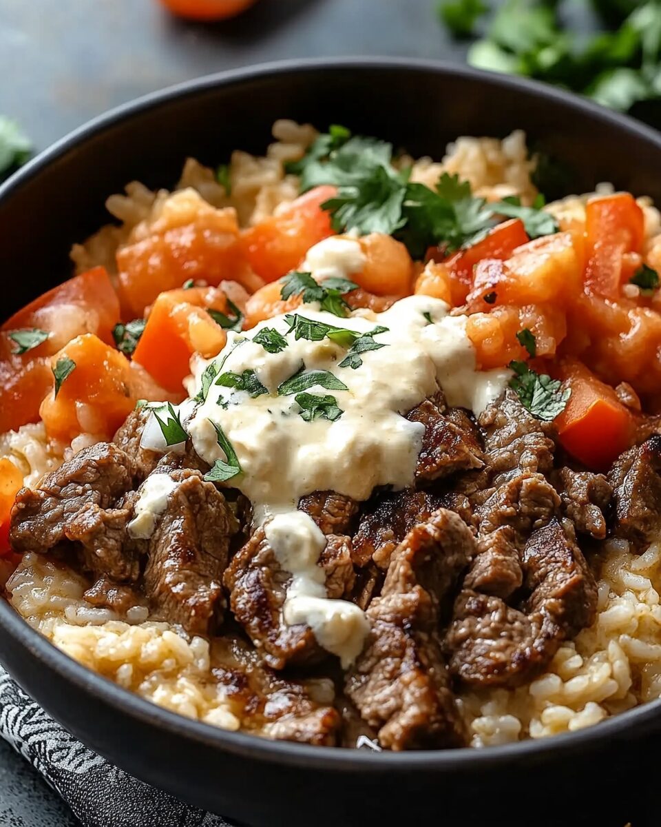 Steak Queso Rice Bowl