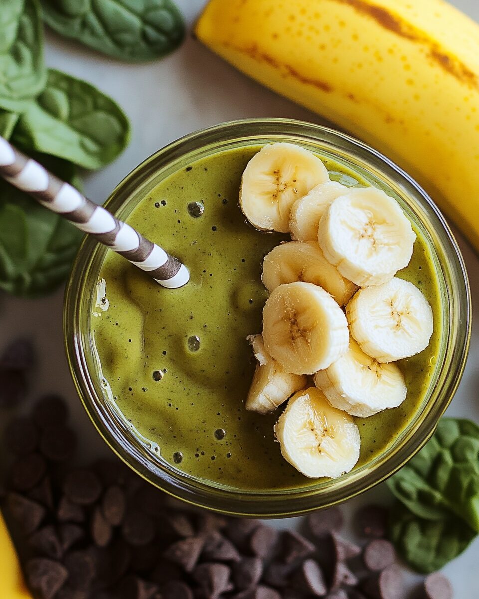 Mint Chip Smoothie with Banana and Spinach