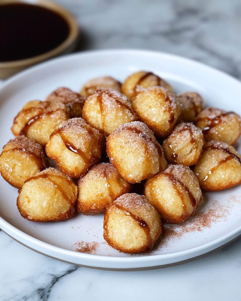 Air Fryer Donut Bites finished dish