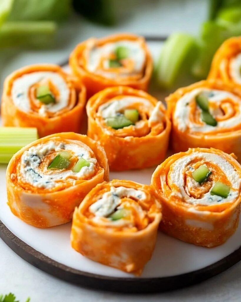 Buffalo Chicken Pinwheels finished dish