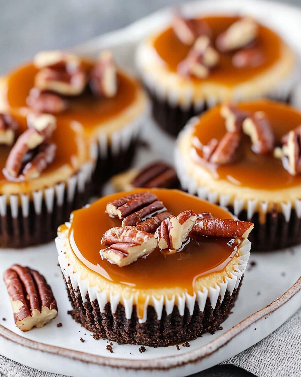 Mini Turtle Cheesecakes
