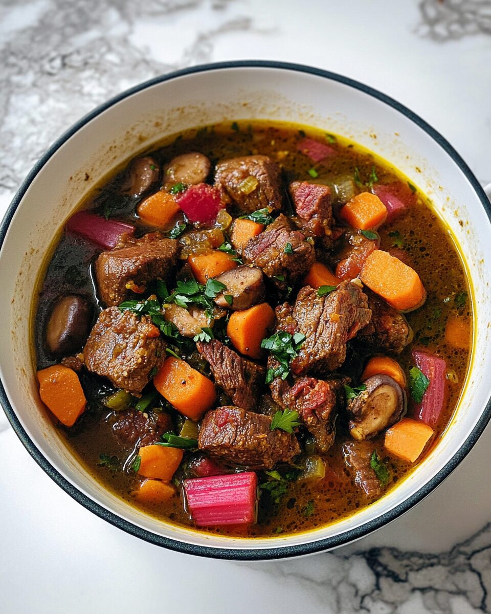 Persian Rhubarb and Herb Stew