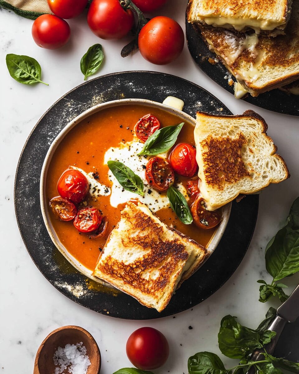 Roasted Tomato Soup and Grilled Cheese