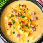 Slow Cooker Cheesy Potato Ham Soup