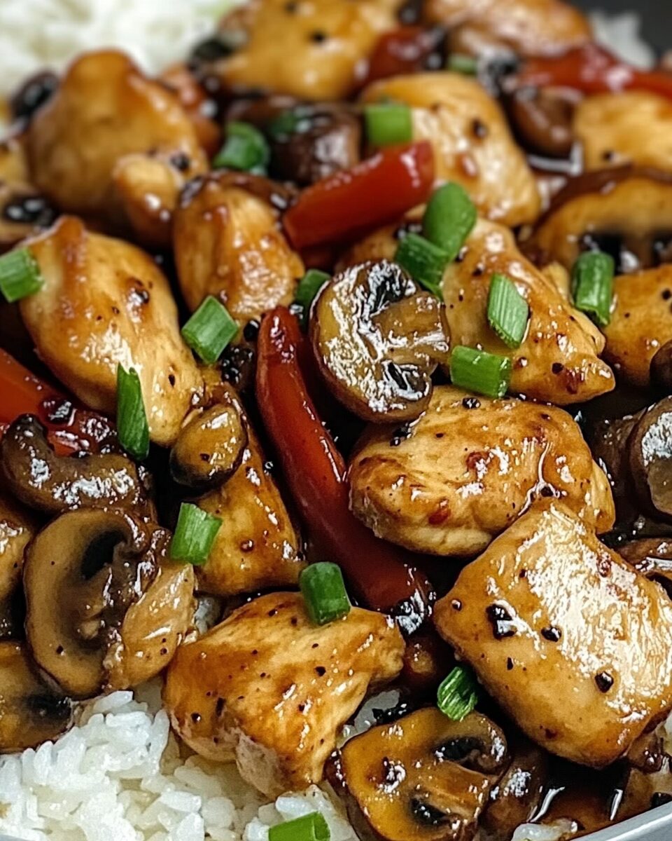 Black Pepper Chicken with Mushrooms