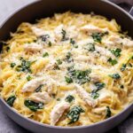 Chicken Spinach Spaghetti Squash Alfredo