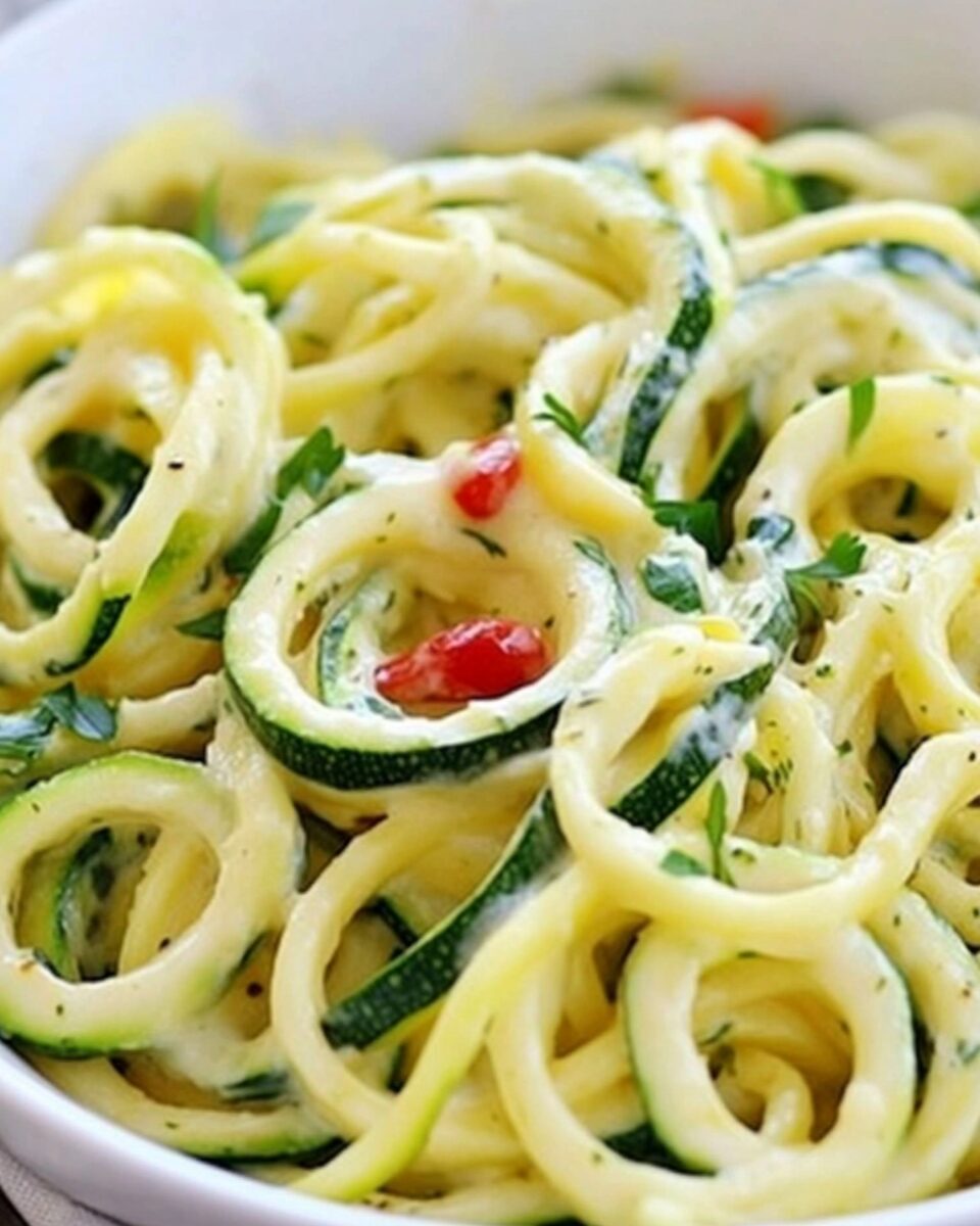 Creamy Garlic Parmesan Zoodles