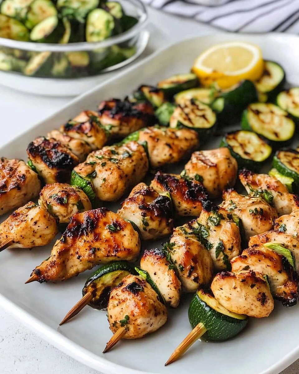 Grilled Chicken & Zucchini Skewers