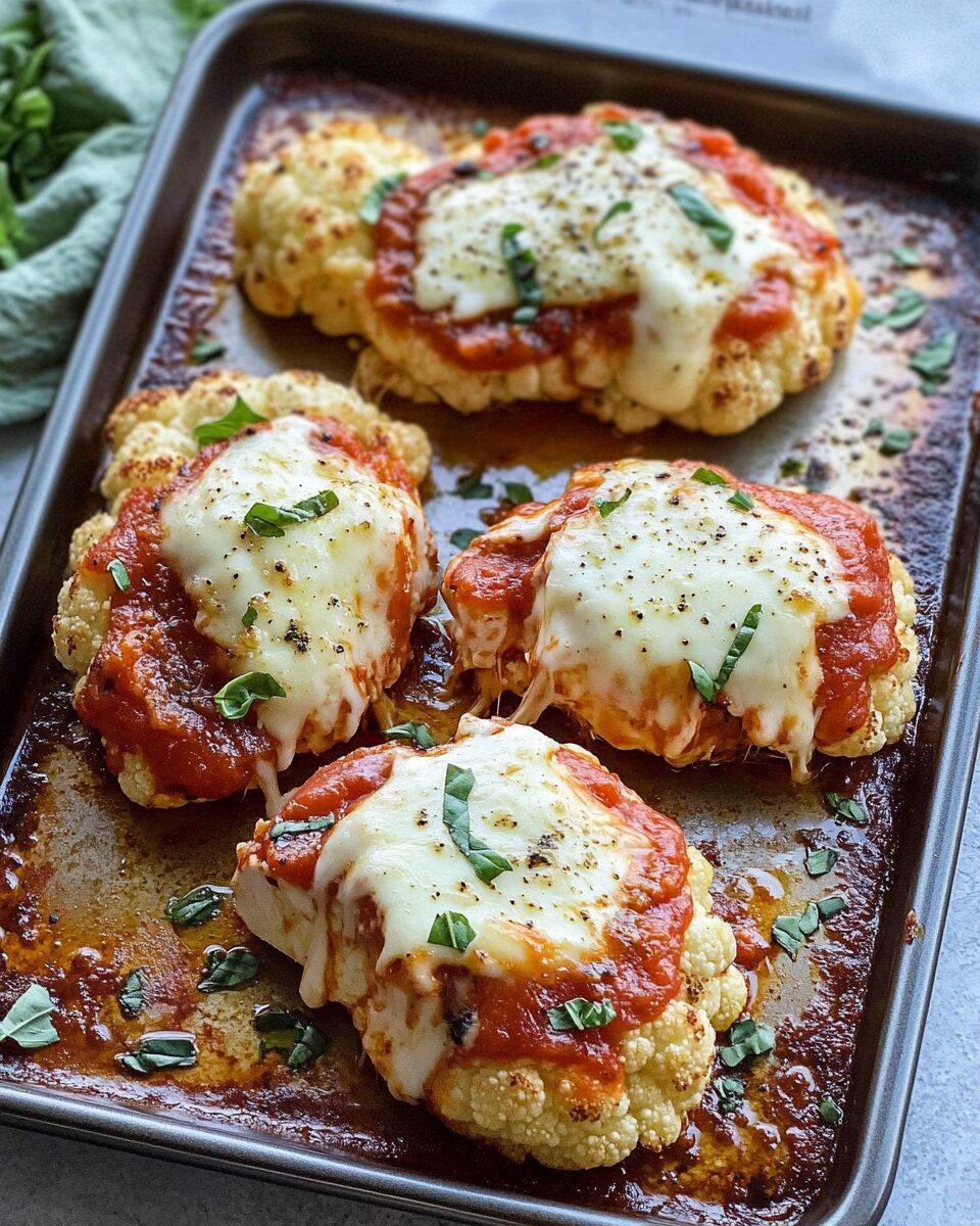 Chicken Parmesan Cauliflower Steaks