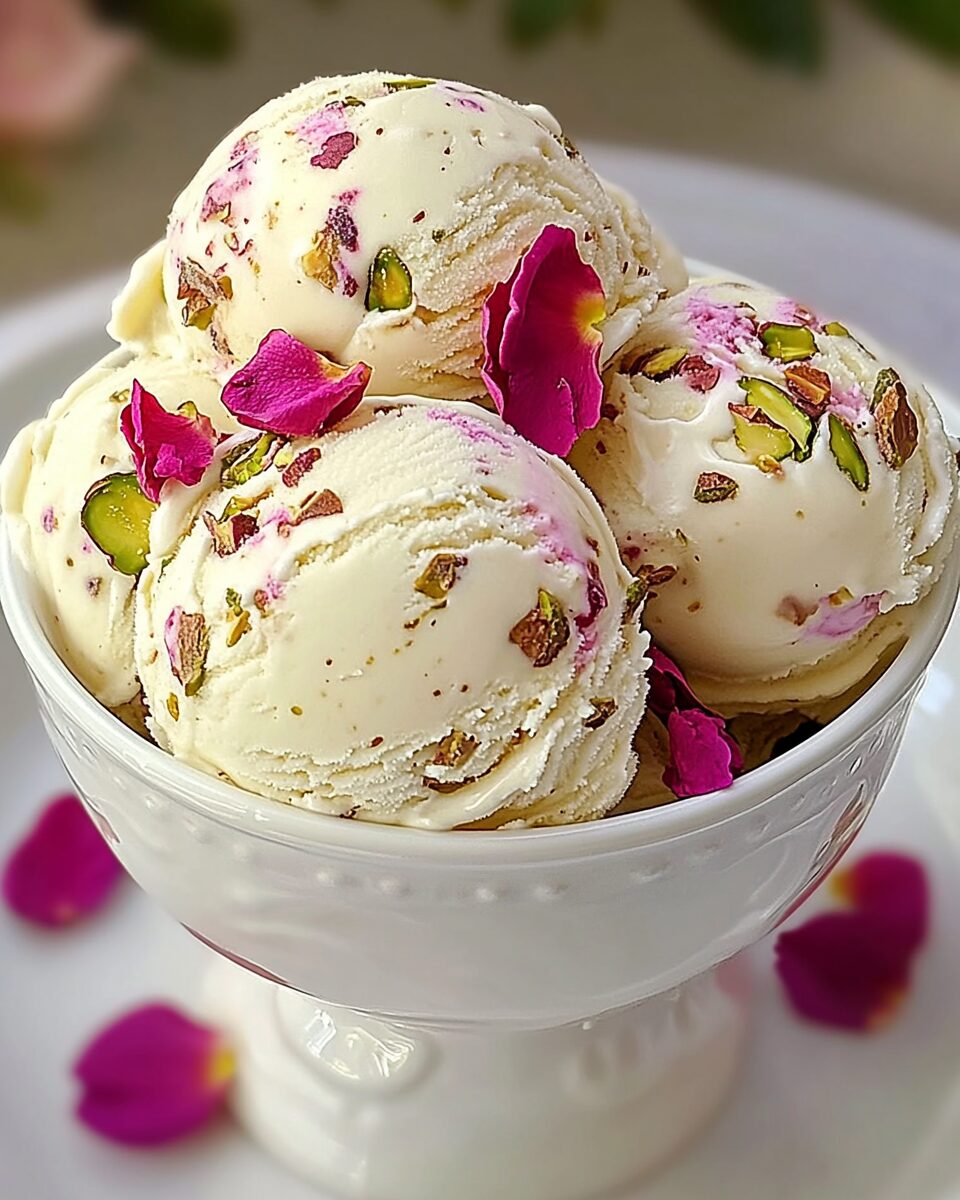 Rose Pistachio Cheesecake Ice Cream