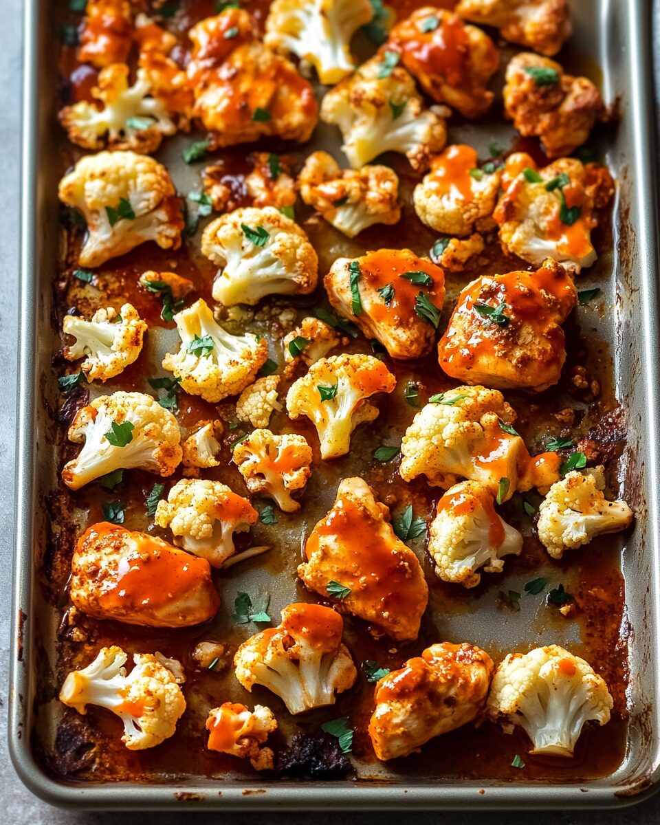 Buffalo Chicken and Cauliflower Bake