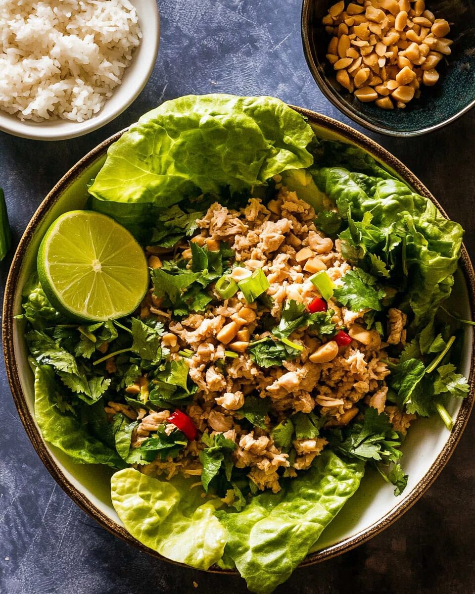 Thai Chicken Larb Lettuce Cups