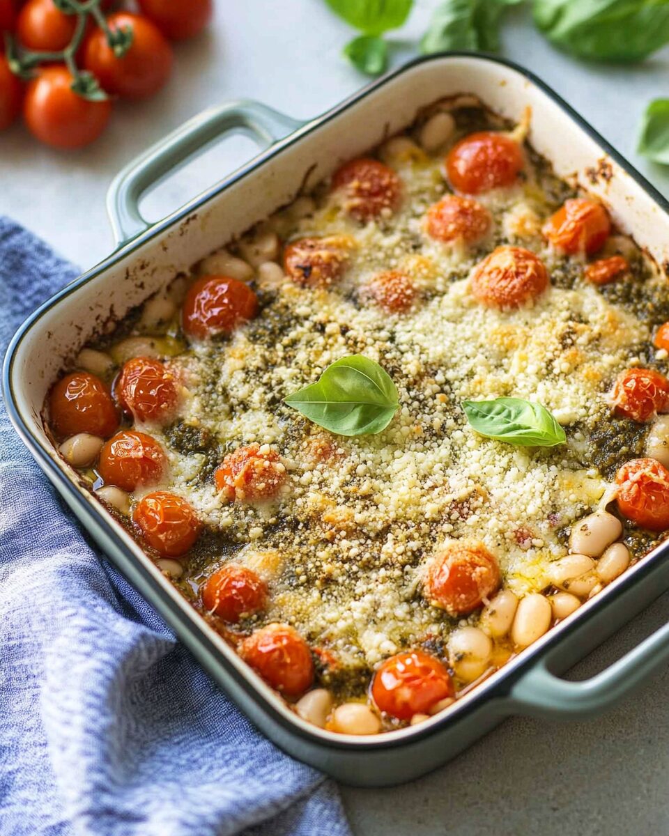 White Bean and Pesto Bake