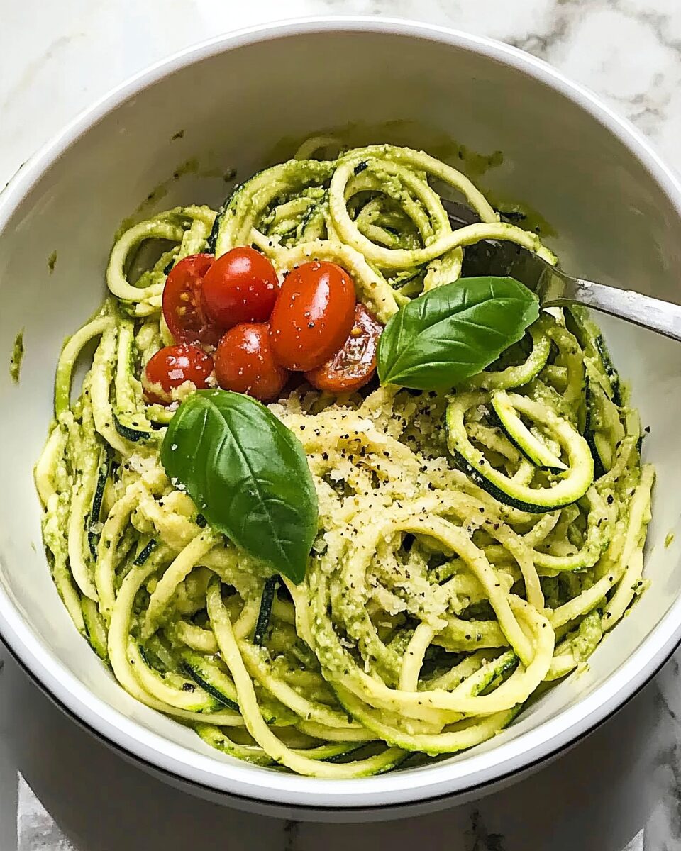 Zucchini Noodles with Avocado Pesto