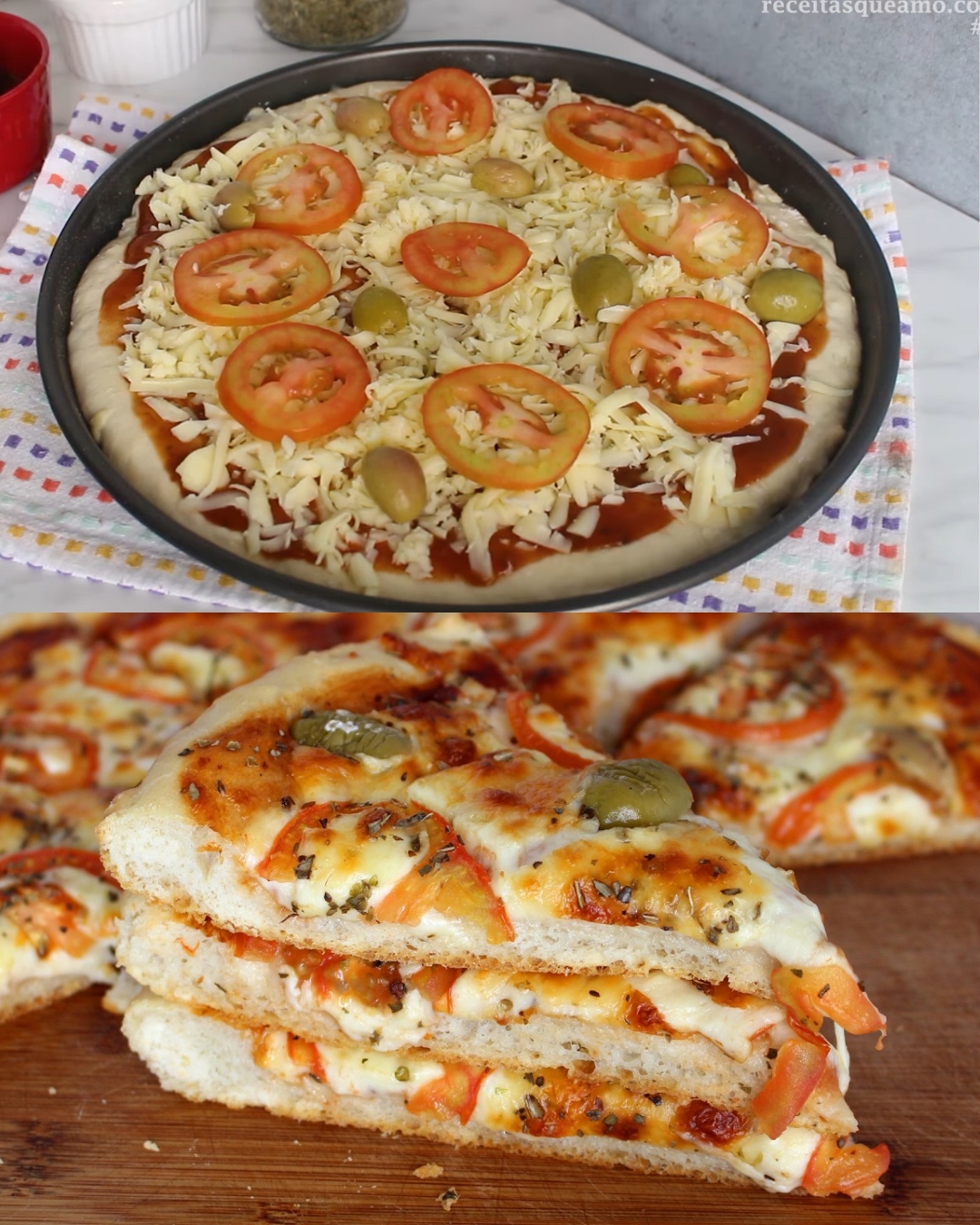 No-knead pizza dough