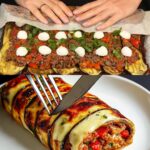 Delicious Stuffed Eggplant Rolls with Ground Beef and Mozzarella