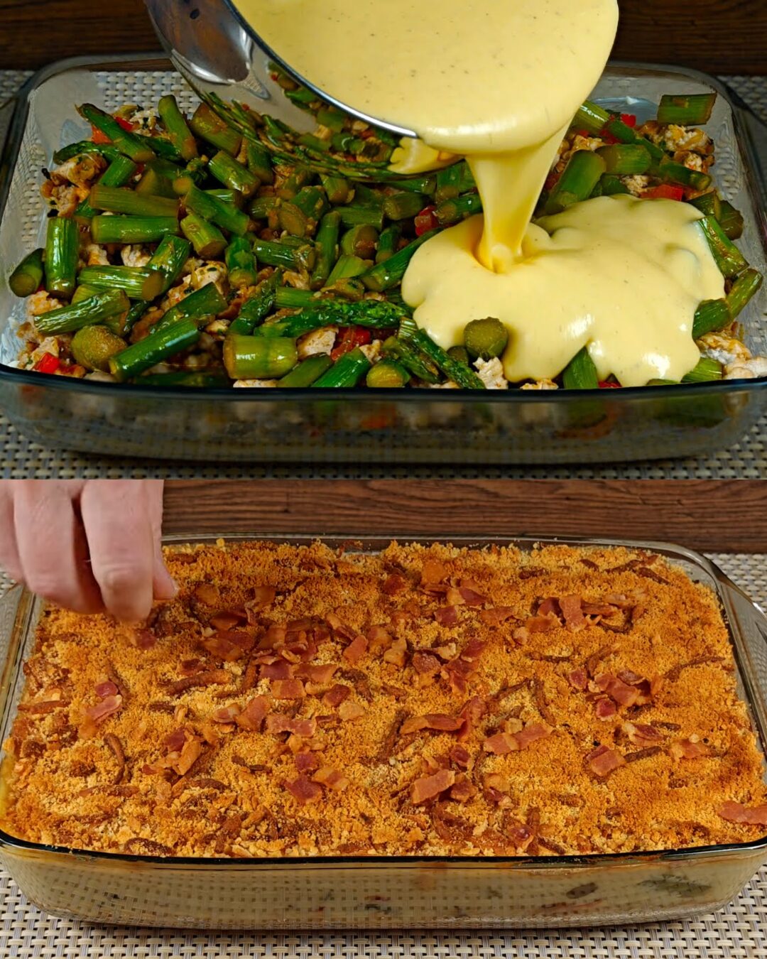 Turkey and Asparagus Casserole with Cracker and Cheese Crust