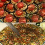 Stuffed Eggplant with Potato, Cheese, and Pesto Sauce