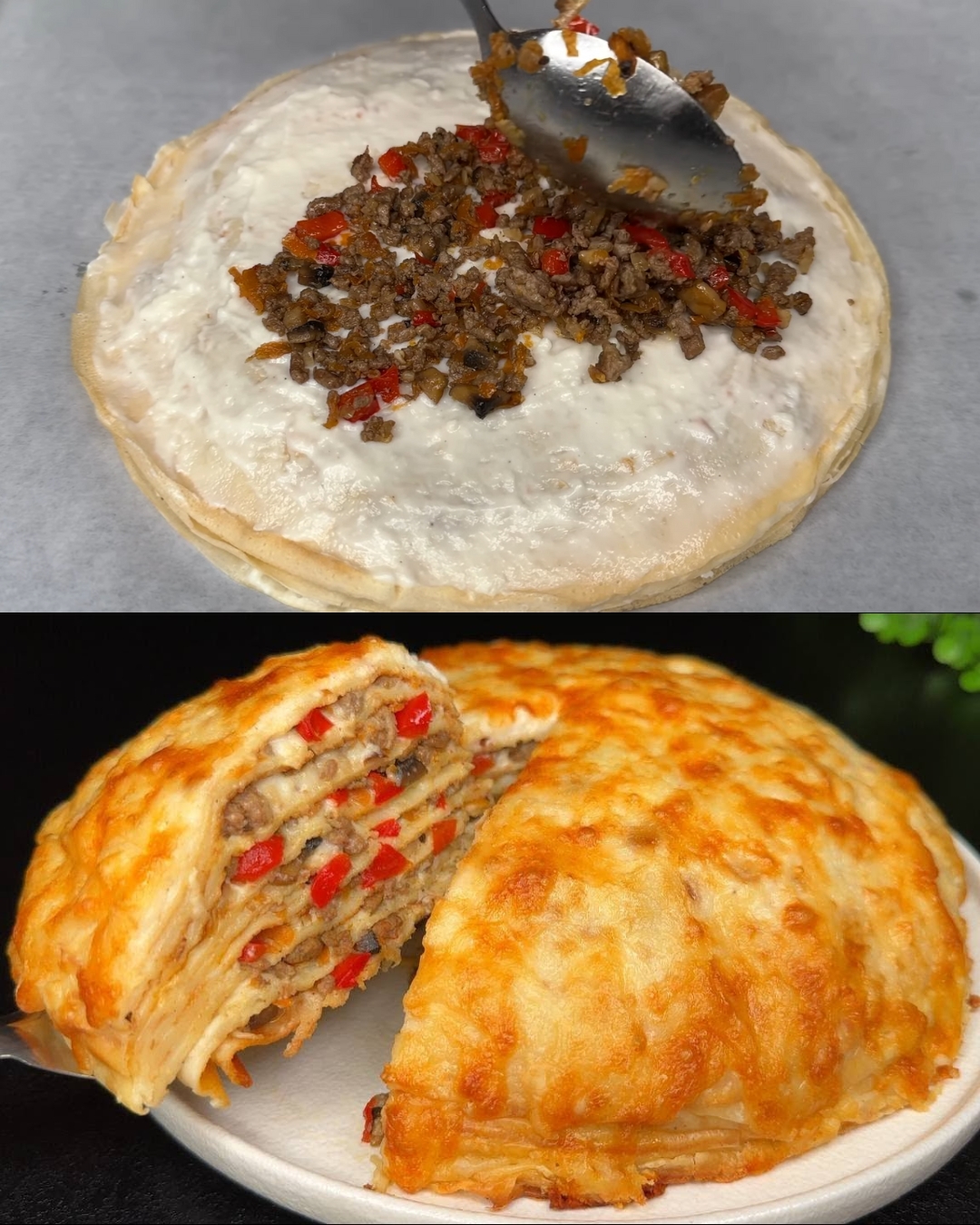 Savory Layered Egg & Beef Bake with Mixed Vegetables