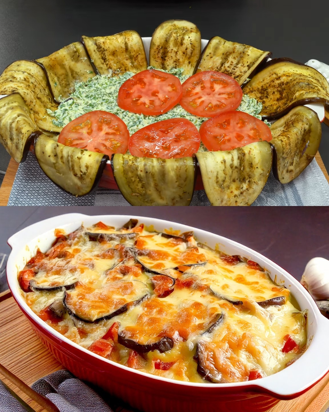 Eggplant, Spinach & Ricotta Layered Bake