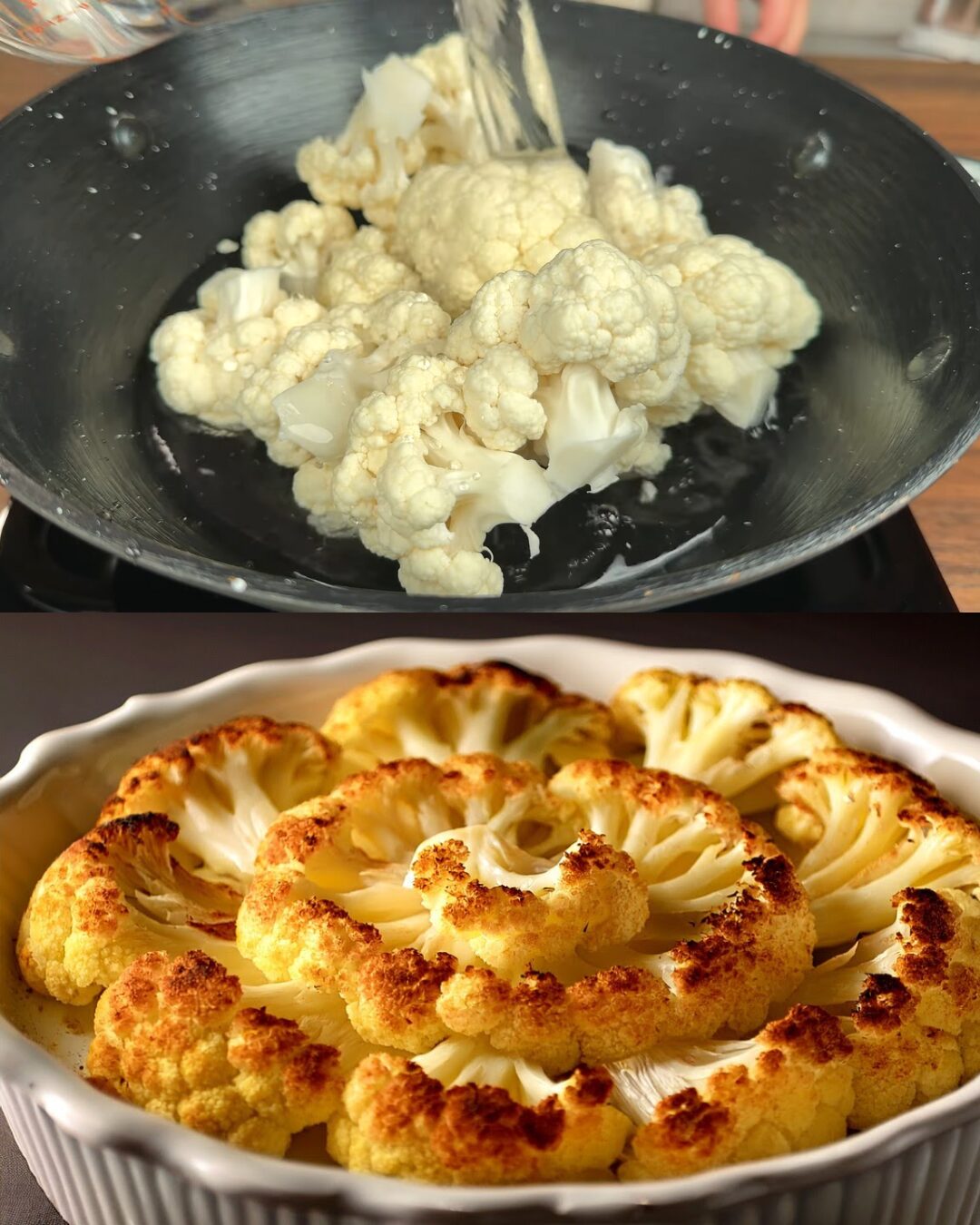 Savory Cauliflower, Mushroom & Mozzarella Bake with Chicken
