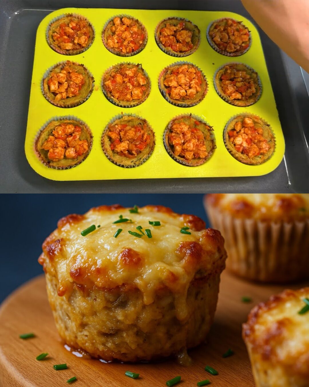 Savory Baked Potato Nests with Chicken and Cheese Filling