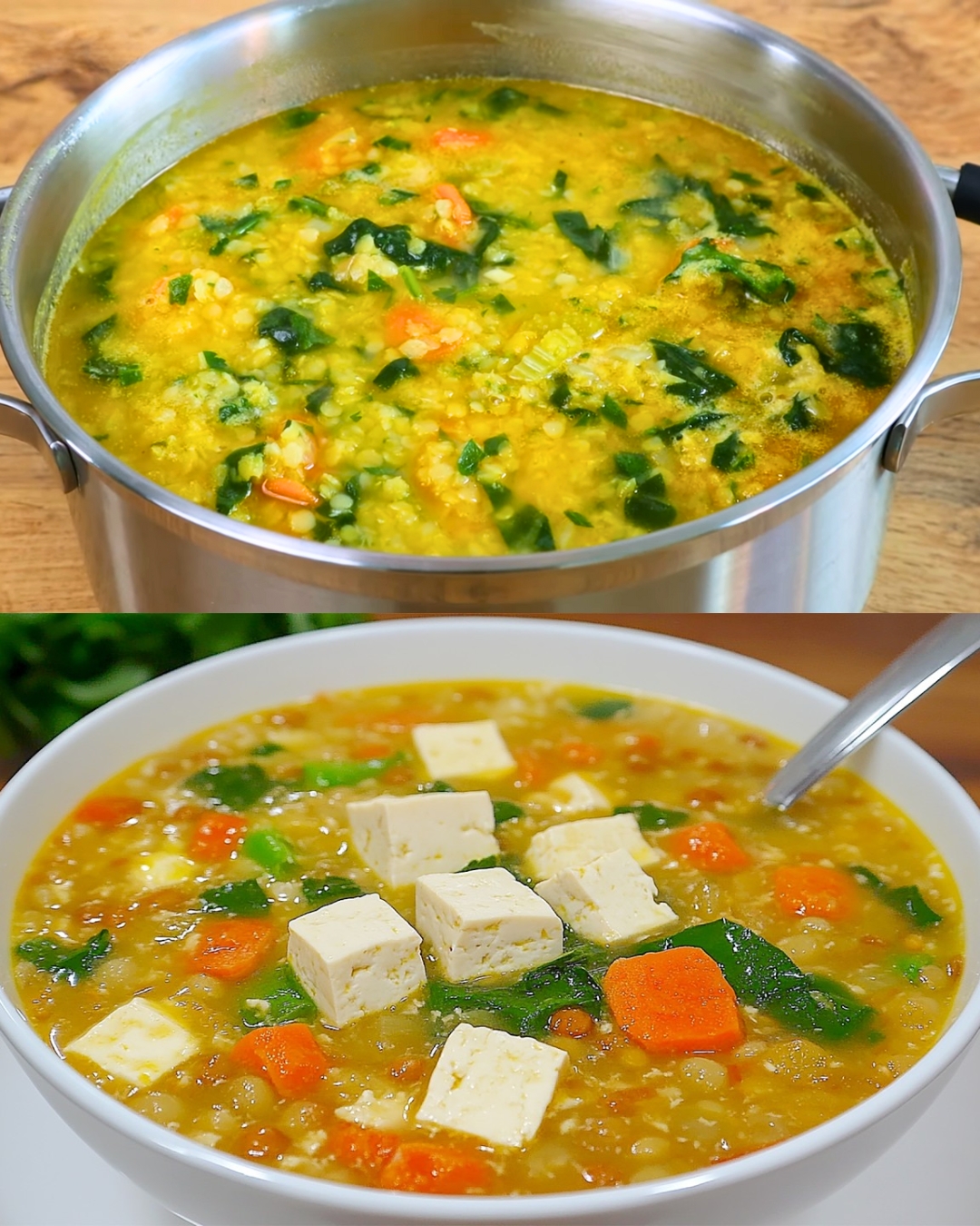 Red Lentil and Spinach Soup