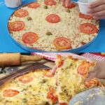 No-Knead No-Rise Skillet Pizza with Cheese & Tomato