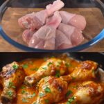 Chicken Shank Stew with Creamy Sauce and Bulgur Pilaf