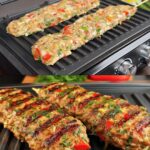 Grilled Ground Meat & Vegetable Kebabs