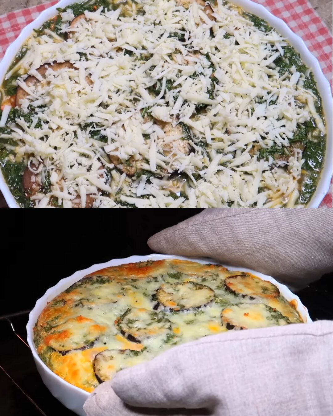 Spiced Eggplant and Mozzarella Bake with Creamy Herb Sauce